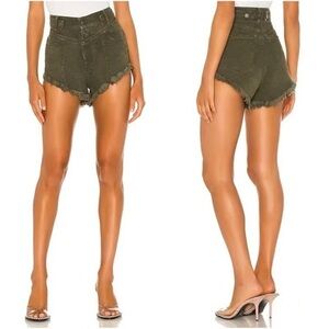 NWT Retrofete Tessa Shorts Olive Green Size 28